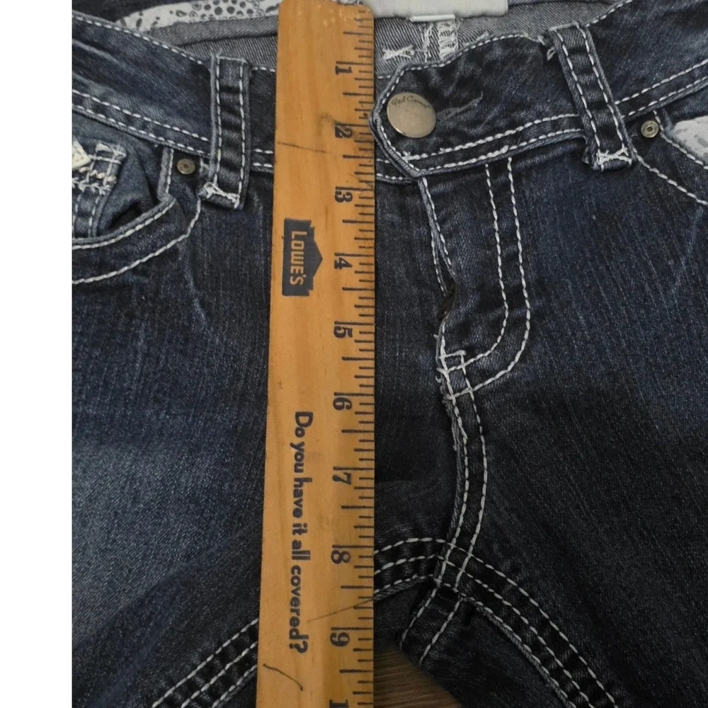 Red Camel Womens Blue Denim Jeans Rhinestone Embellished Pockets Bootcut Size 9‎ - Picture 5 of 12